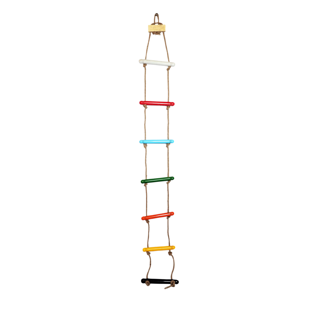 Bluebells Toys Skillofunry Mango Wood Wall Hanging 7-Steps Rope Ladder Fun Playing Toy for kids - Image 4