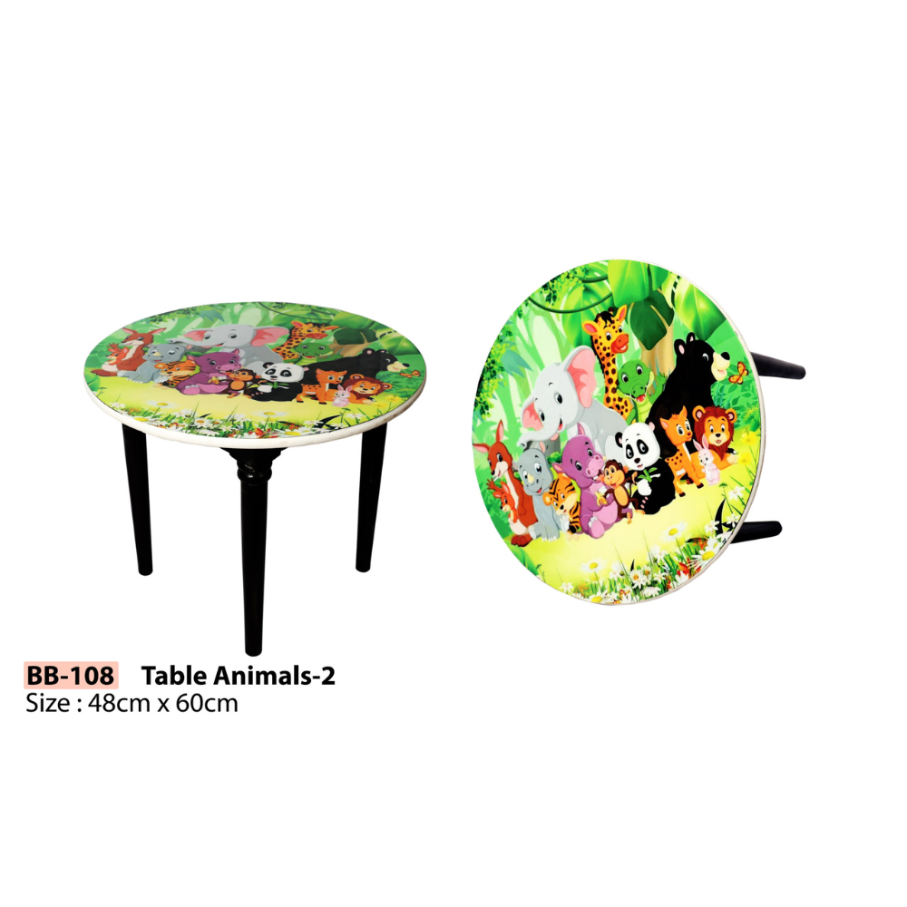 Bluebells Toys Furvian Zoo Animals Top Design Round Study & Activity Table For Kids MDF Wood & Non Toxic - Image 7