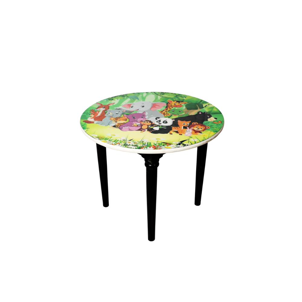 Bluebells Toys Furvian Zoo Animals Top Design Round Study & Activity Table For Kids MDF Wood & Non Toxic - Image 4