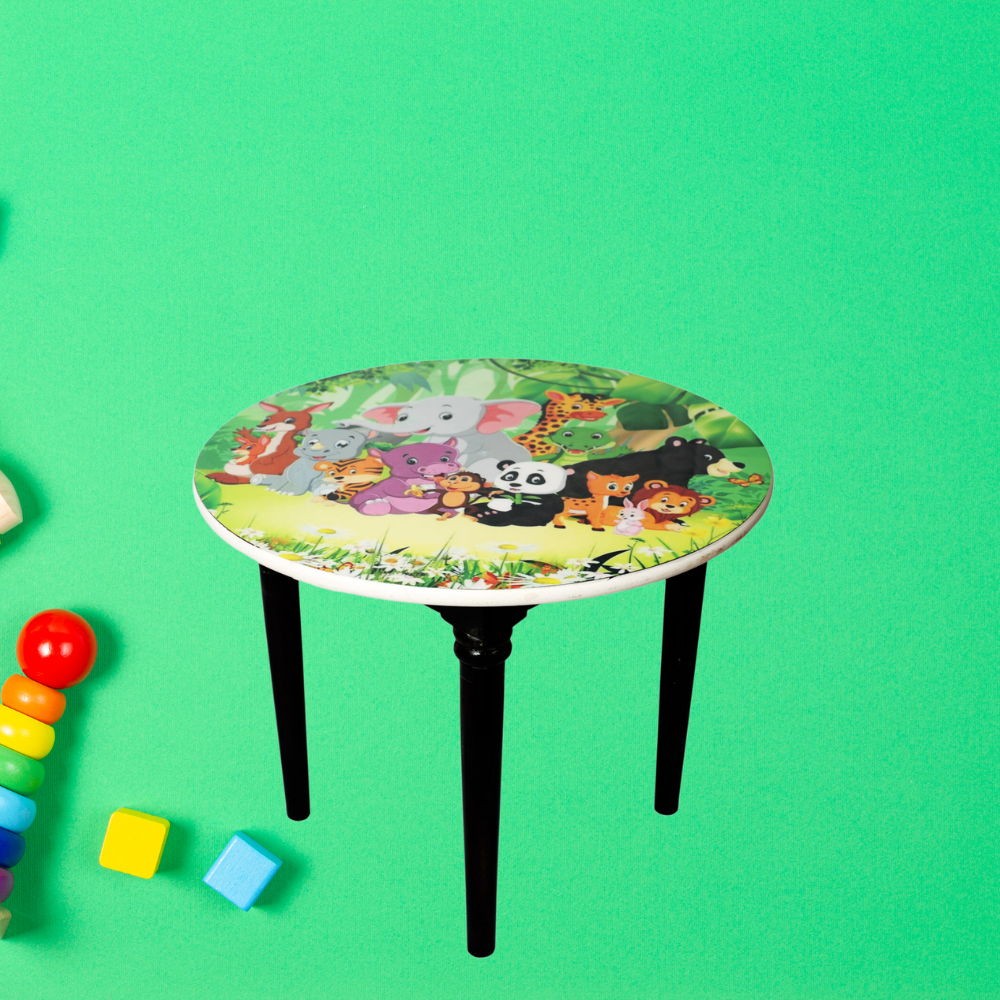 Bluebells Toys Furvian Zoo Animals Top Design Round Study & Activity Table For Kids MDF Wood & Non Toxic - Image 3