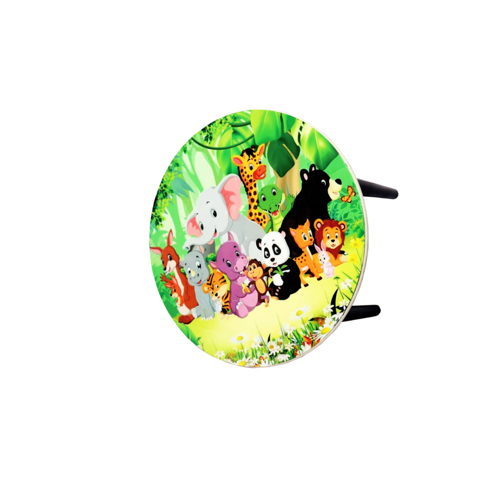 Bluebells Toys Furvian Zoo Animals Top Design Round Study & Activity Table For Kids MDF Wood & Non Toxic - Image 6