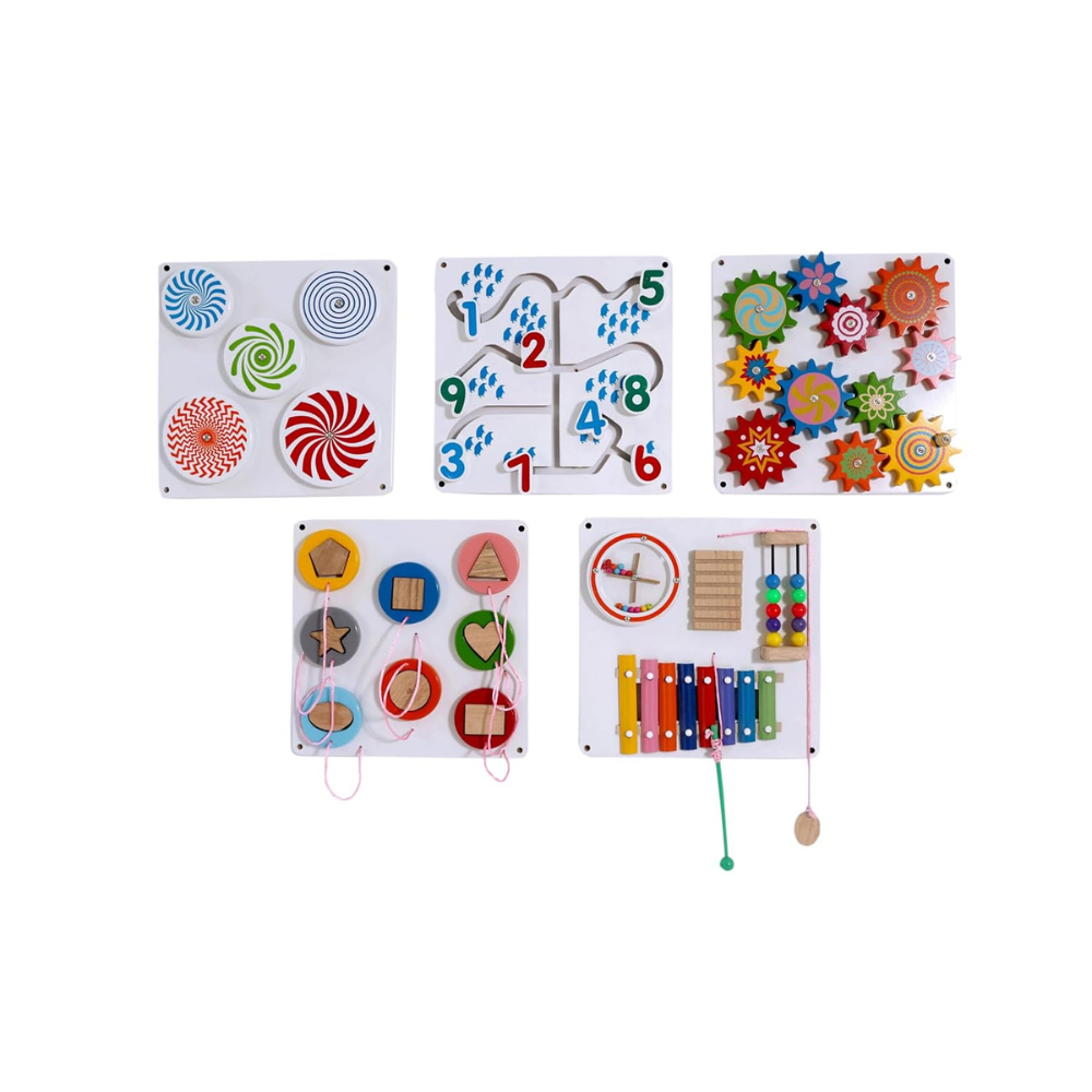 Bluebells Toys Wall Panel Sensory Activity Learning Board Toys (Set of 5) - Image 2