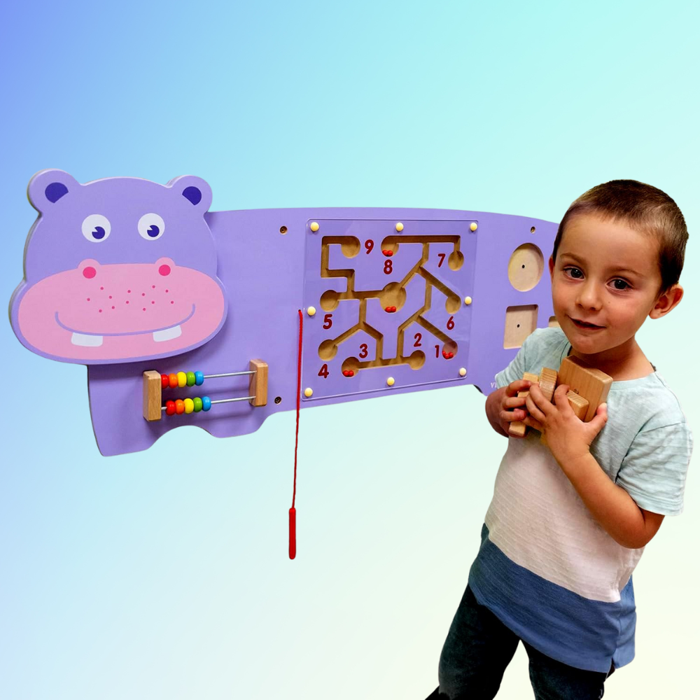 Bluebells Toys Hippo Design Wall Toy Wooden Toy for Kids