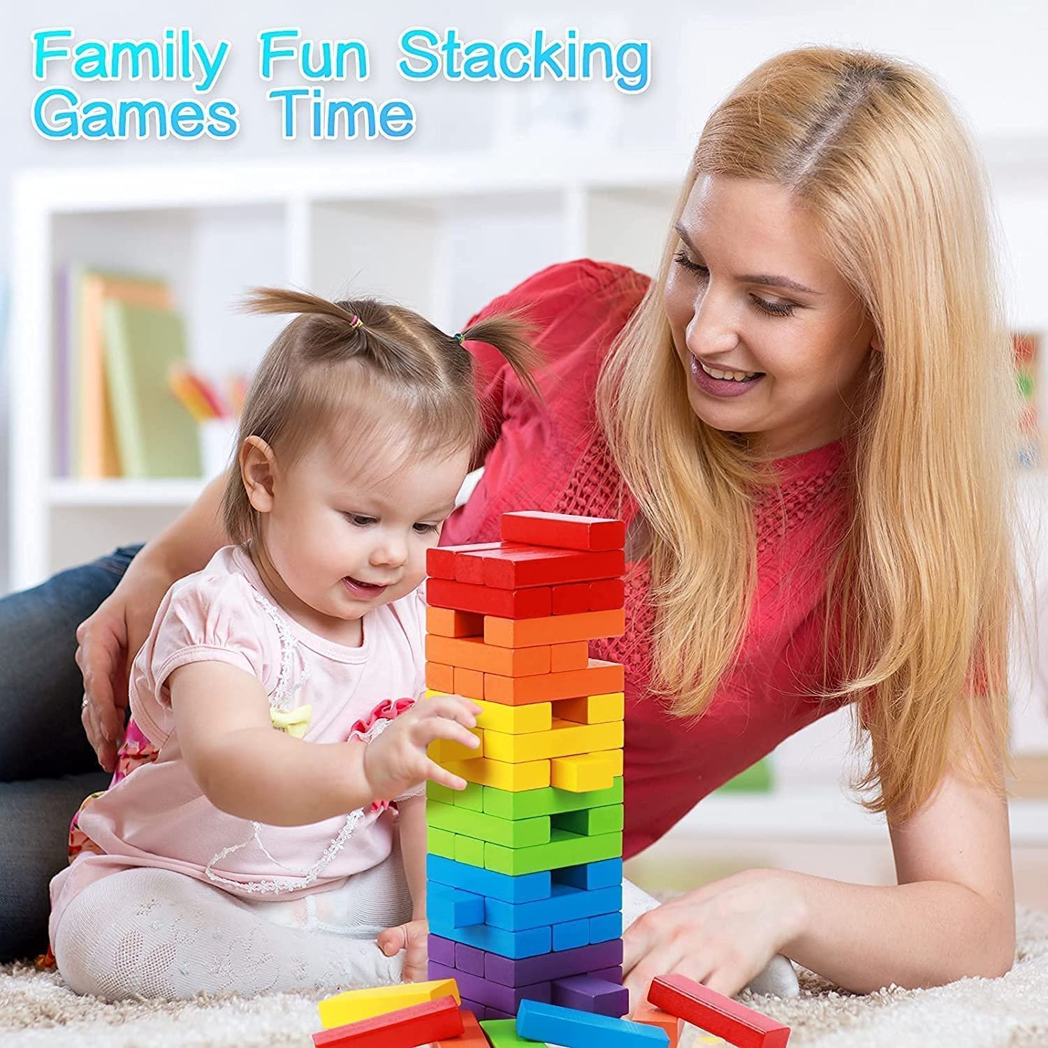Bluebells Toys Wooden Coloured Small Sticks Educational Non-Toxic Toy for Kids