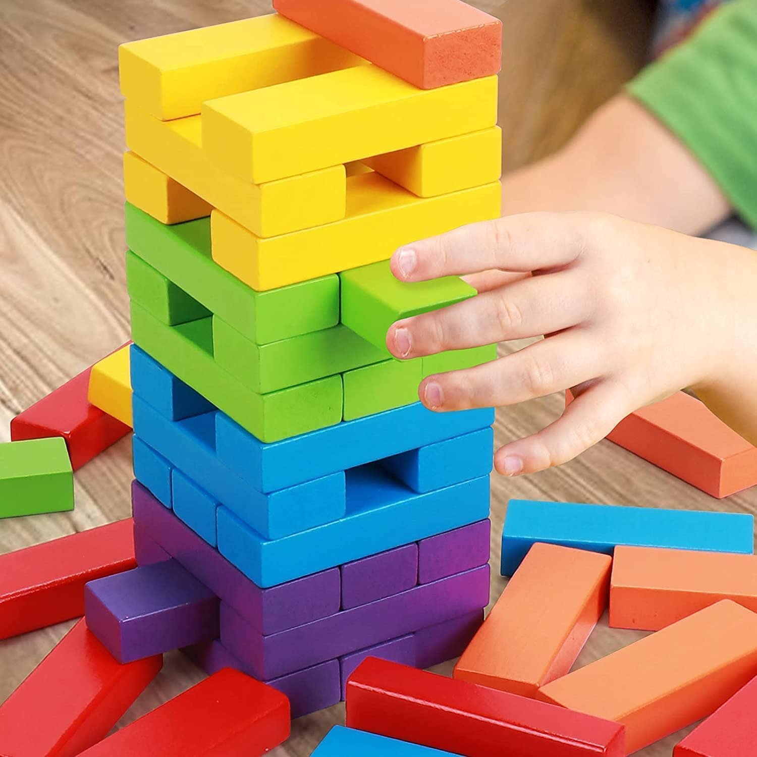 Bluebells Toys Wooden Coloured Small Sticks Educational Non-Toxic Toy for Kids - Image 2