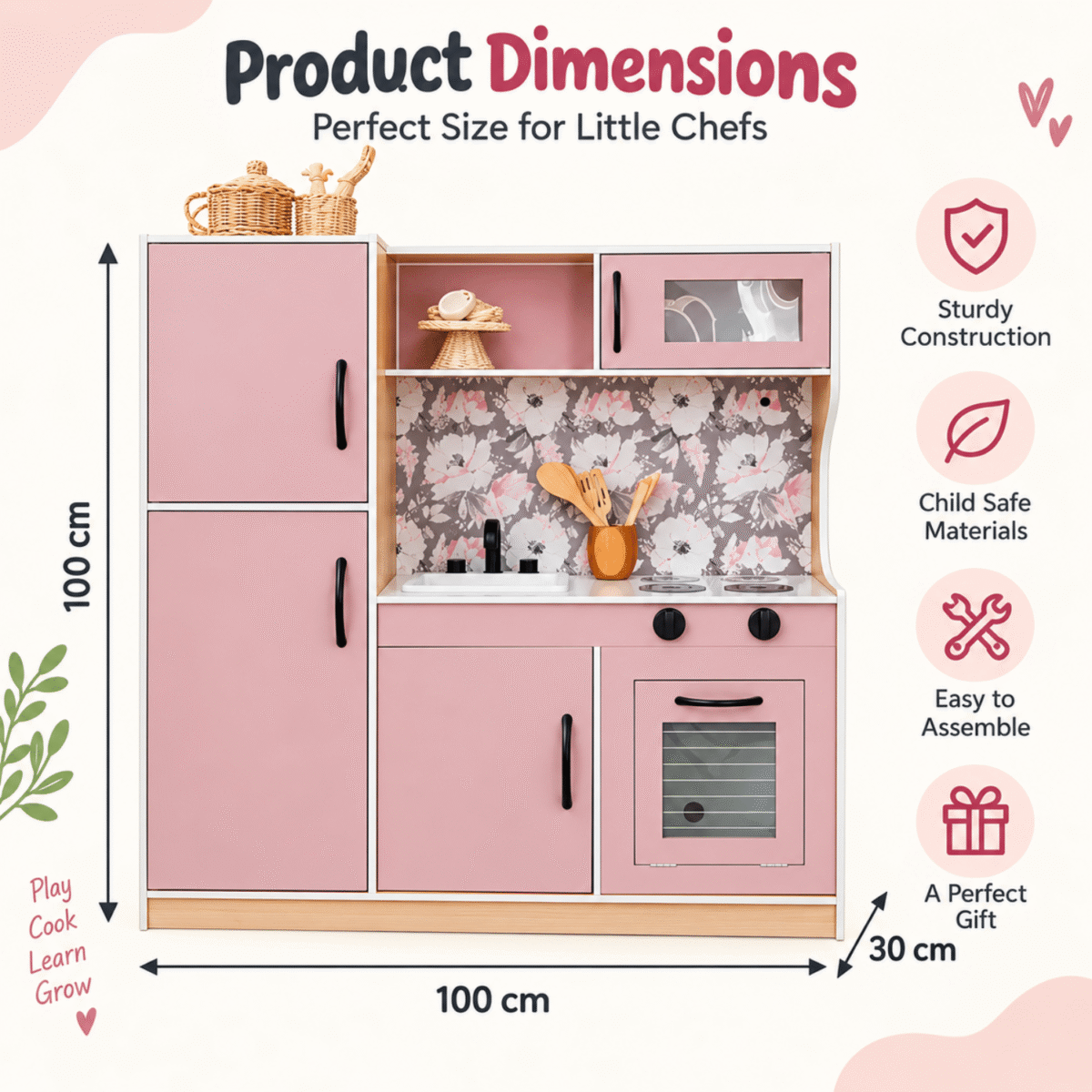 Blush Kitchen Kitchen Play Set for Kids - Image 6