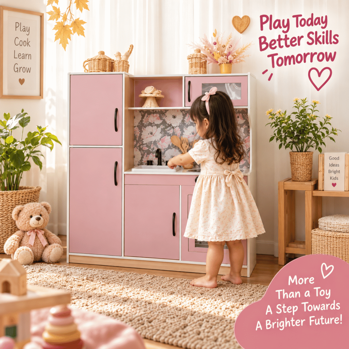 Blush Kitchen Kitchen Play Set for Kids - Image 5