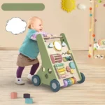 Wooden Walking Push Along Activity Baby Walker for Kids