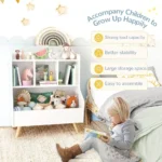 3-Tier Bookshelf Open Bookcase, for Baby Books Organizer - Image 3