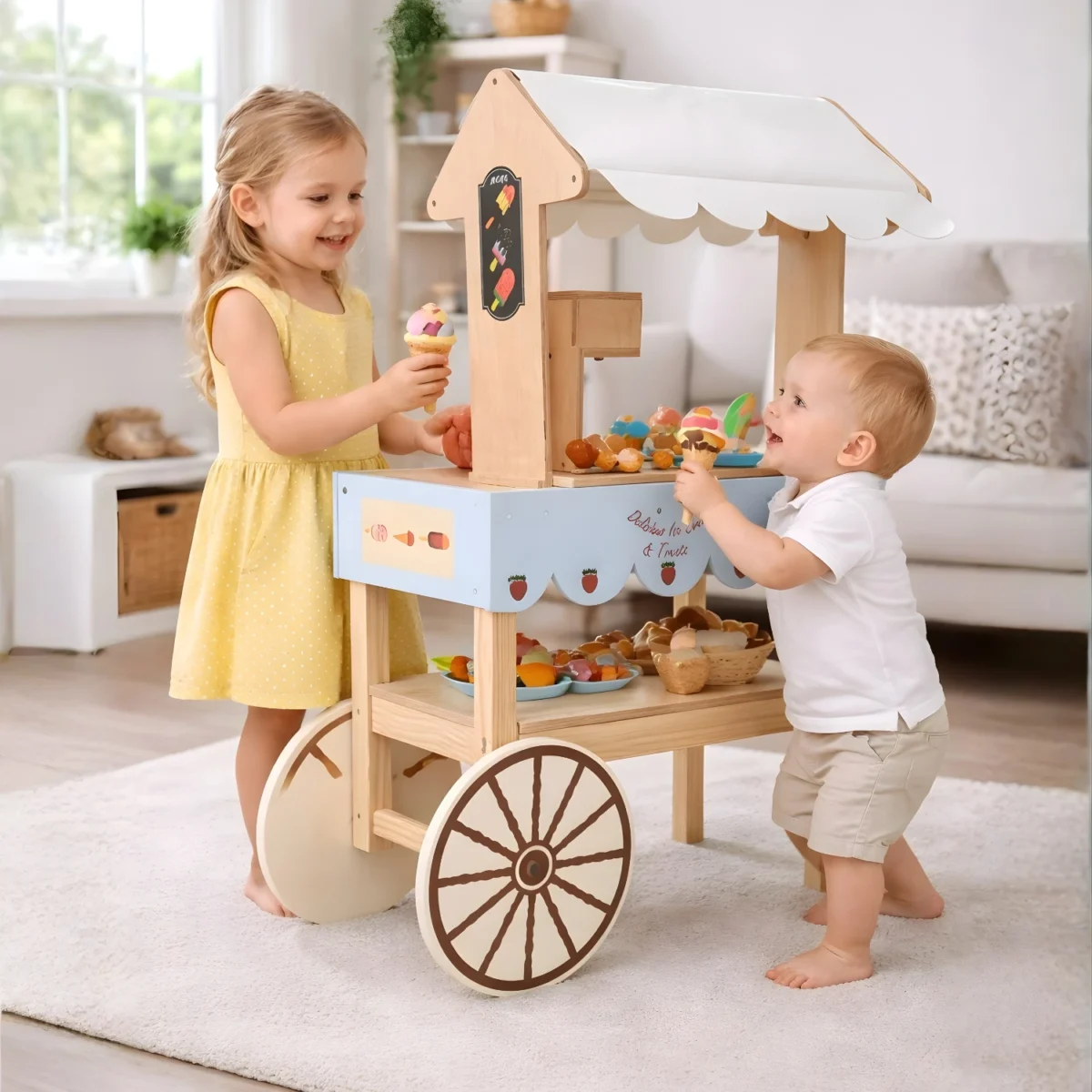 Multifunctional Children's Store Van Ice Cream Cart Trolley Baby Walker for Toddlers - Image 3