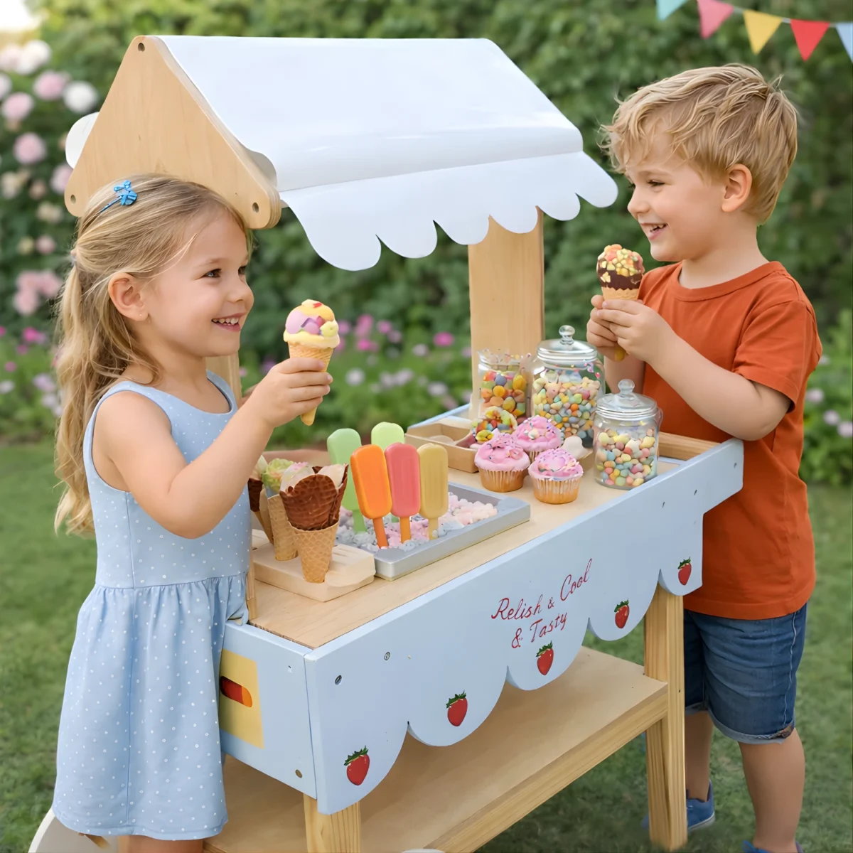 Multifunctional Children's Store Van Ice Cream Cart Trolley Baby Walker for Toddlers - Image 2