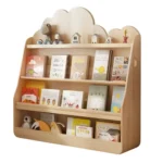 Elegant Bookcase for Kids Wooden Bookshelf with Storage - Image 3