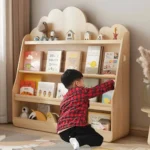 Elegant Bookcase for Kids Wooden Bookshelf with Storage - Image 2