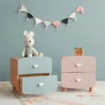 Decorative Charm Bedside Table with 2 Drawers Kids Furniture (Set OF 2)