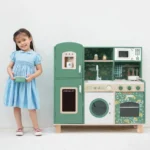Elegant Vintage Kitchen Play Set for Kids Pretend Play Wooden Cooking Toy