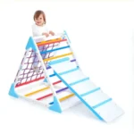 Rainbow Design Triangle Pikler Climbing Play Structure - Image 4