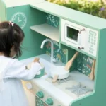 Elegant Vintage Kitchen Play Set for Kids Pretend Play Wooden Cooking Toy - Image 6