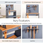 Wooden Kids Educational Pretend Carpenter Play Set - Image 3