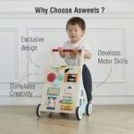 Walking & Learning Push Along Activity Baby Walker Montessori Wooden Toy - Image 2