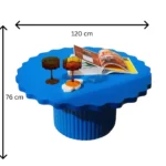 Round Design Coffee Table Child-Safe Montessori Activity Table for Kids (Blue) - Image 5