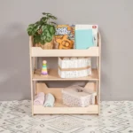Montessori Bookshelf 3-Tier Wooden Open Shelf Rack