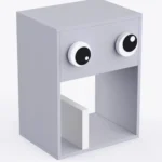 Cute Design Eye Look Kids Bedside Table with 2 Racks & 1 Drawer - Image 3