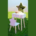 Children's Dressing Table with Chair and Star Mirror for Kids