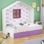 Little Hut Bed with 2 Drawers Storage for Kids