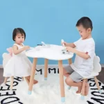 Modern Study Table with 2 Chairs for Kids, Study Furniture for Home Learning