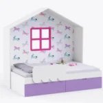 Little Hut Bed with 2 Drawers Storage for Kids - Image 2