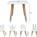 Modern Study Table with 2 Chairs for Kids, Study Furniture for Home Learning - Image 3