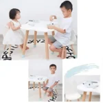 Modern Study Table with 2 Chairs for Kids, Study Furniture for Home Learning - Image 2
