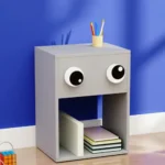 Cute Design Eye Look Kids Bedside Table with 2 Racks & 1 Drawer