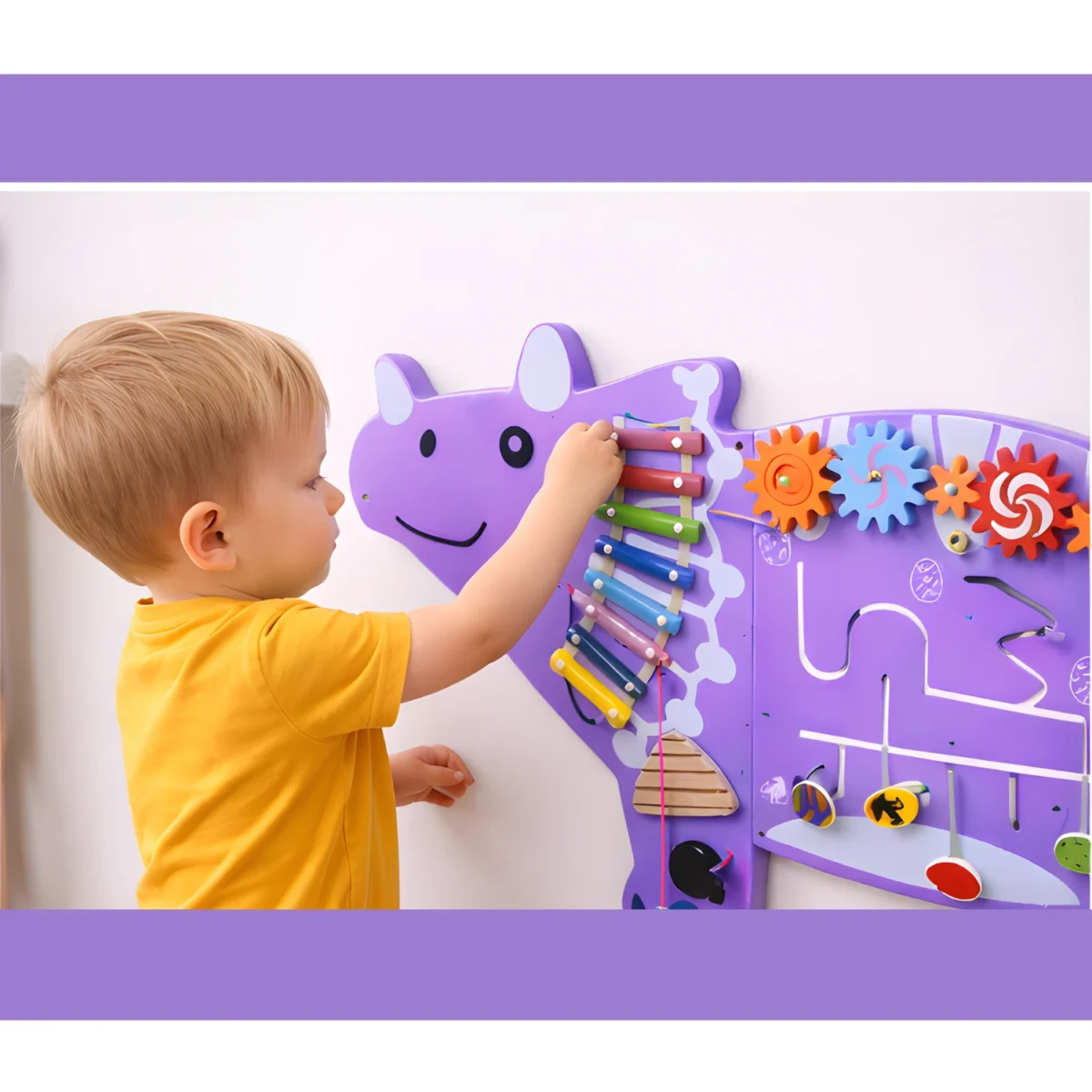Montessori Activity Dinosaur Wall Toy with Motor Skill Development for Kids - Image 3