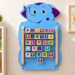 Elegant Wall Mounted Blue Elephant Wall Toy for Kids, Perfect for Homes, Schools, and Playrooms