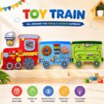 Elegant Creativity Wall Toy Train with Motor Skill Development (Set of 3)