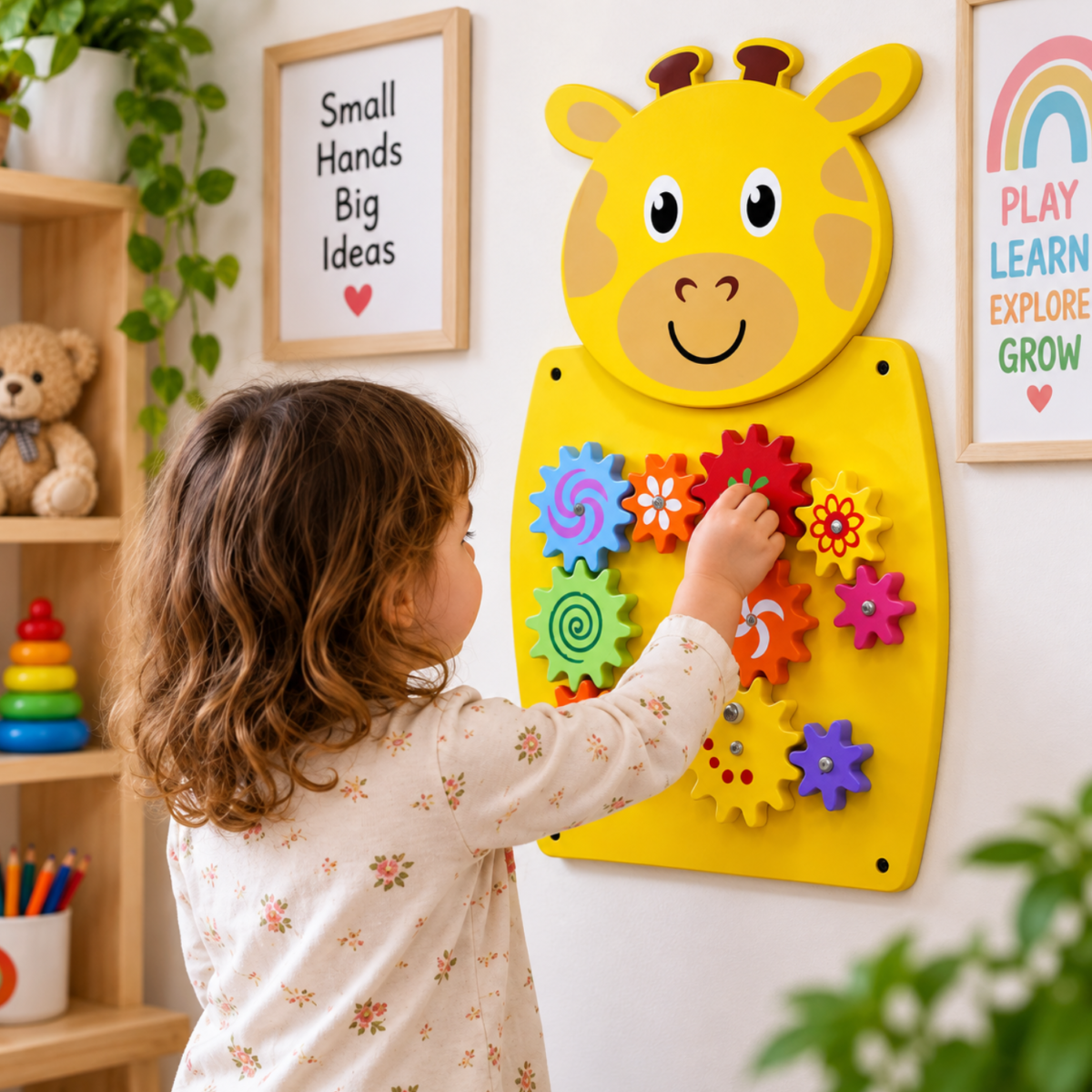 Wall Mounted Yellow Bear Wall Toy for Kids, Perfect for Homes, Schools, and Playrooms - Image 2