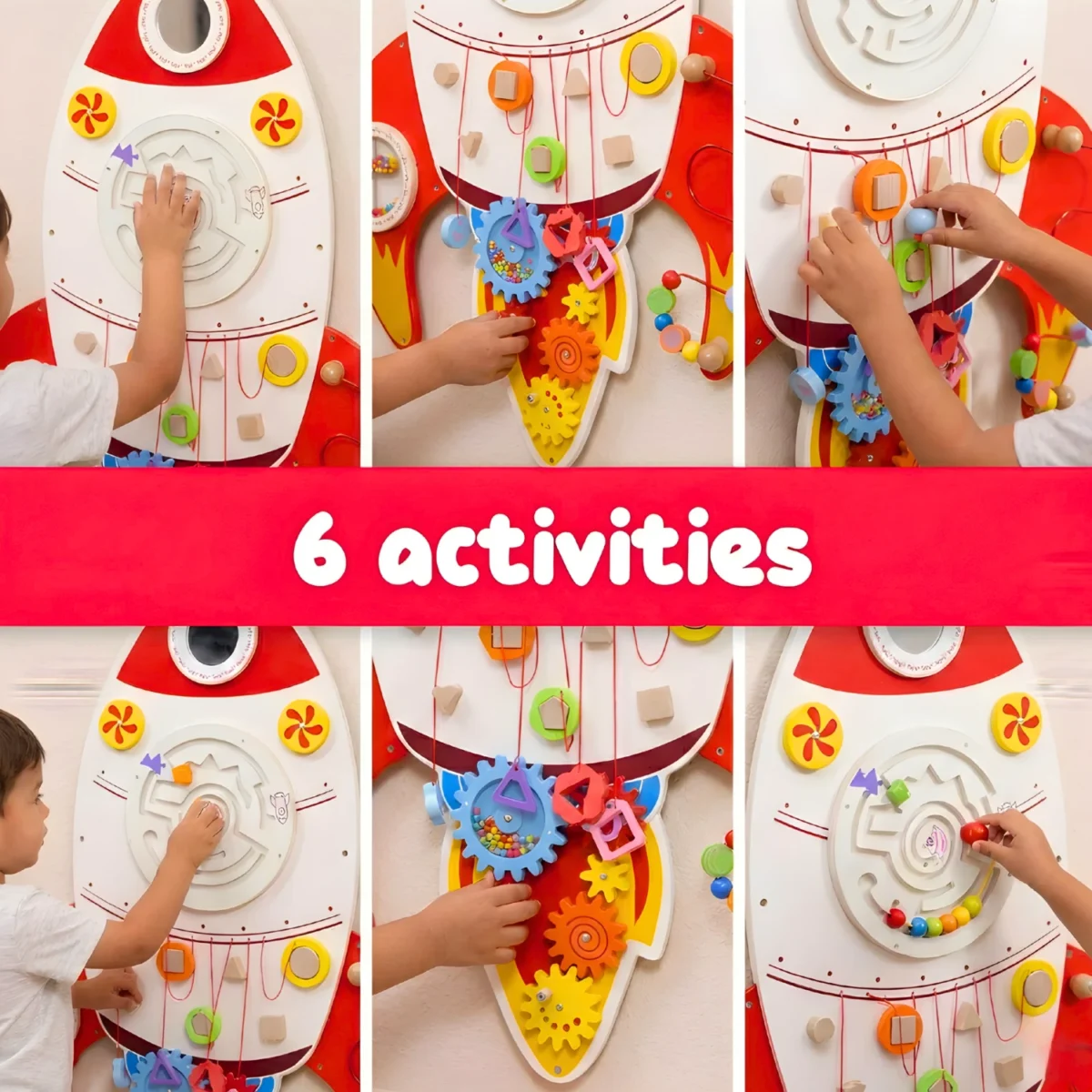 Creativity Big Rocket Wall Toy with Motor Skill Development - Image 4