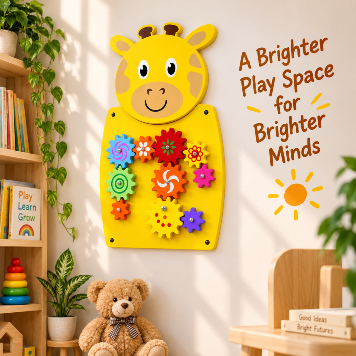 Wall Mounted Yellow Bear Wall Toy for Kids, Perfect for Homes, Schools, and Playrooms - Image 4