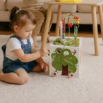 Wooden Educational Montessori Activity Play Cube Box with Motor Skill Development Toy for Kids - Image 2