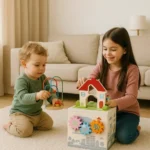 Wooden Educational Montessori Activity Play Cube Box with Motor Skill Development Toy for Kids - Image 3