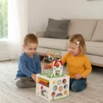 Wooden Educational Montessori Activity Play Cube Box with Motor Skill Development Toy for Kids - Image 4