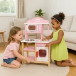 Elegant Playing Kitchen Set Cooking Kitchen Toy for Toddlers & Children (Pink)