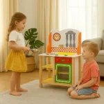 Elegant Playing Kitchen Set Cooking Set with Accessories Realistic Kitchen Toy for Toddlers & Children - Image 2