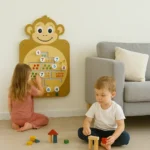 Learning Wall Mounted Monkey Wall Toy for Kids is fun