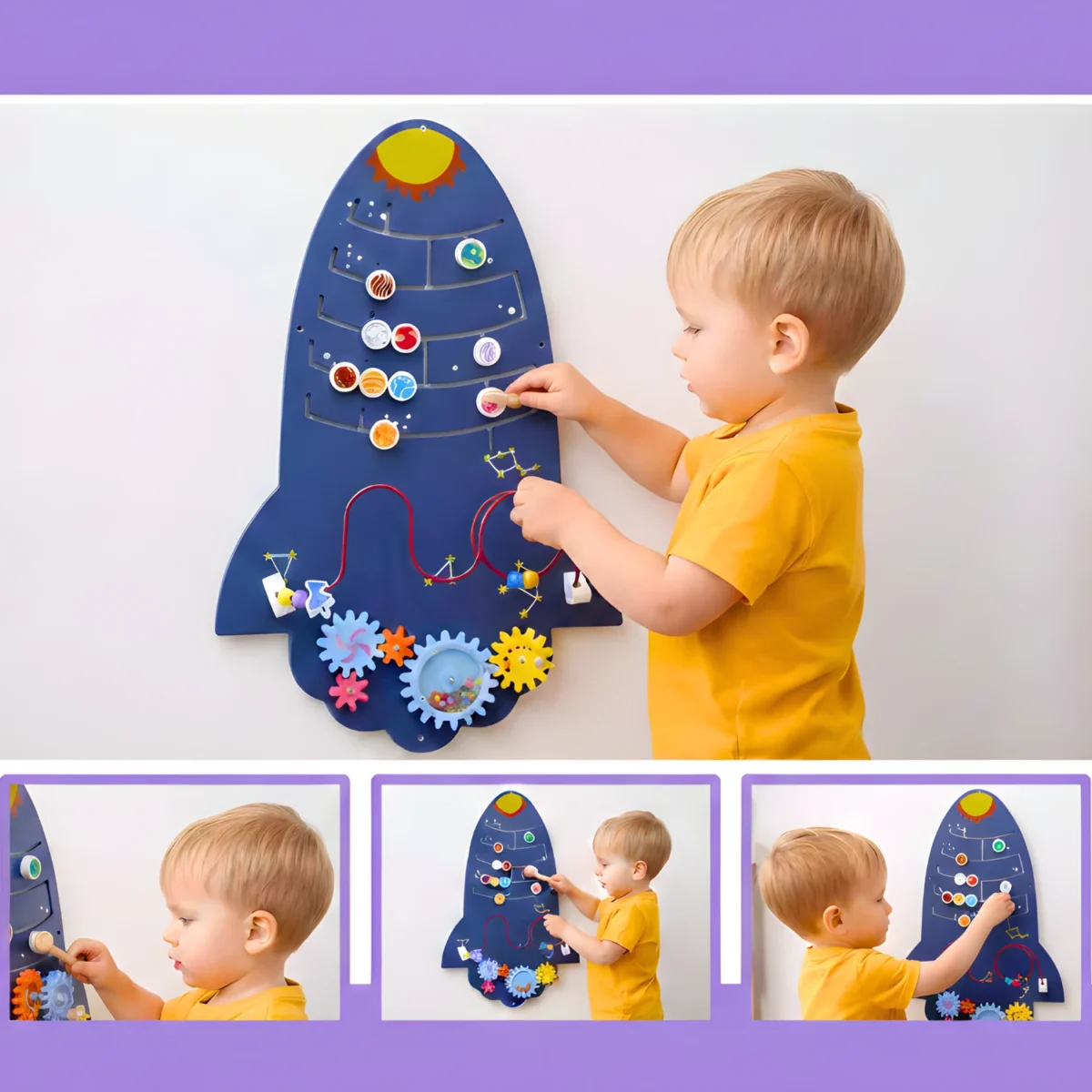Creativity Small Rocket Wall Toy with Motor Skill Development - Image 3