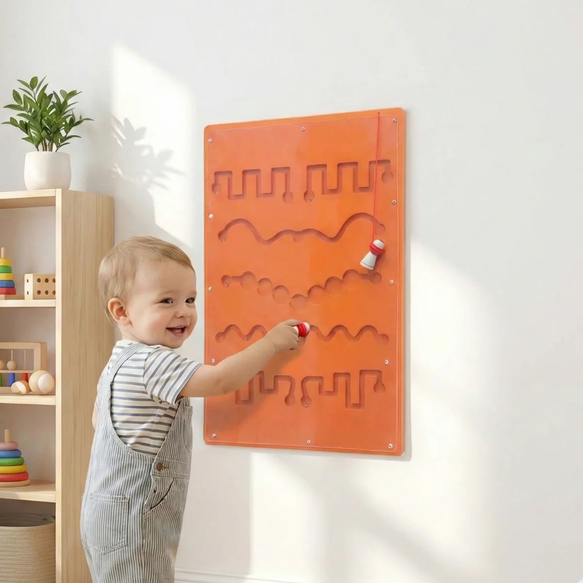 Wall Toy Orange Ball Game Zigzag Line Non-Toxic Gaming Toy - Image 5