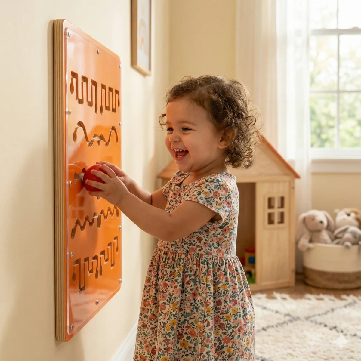 Wall Toy Orange Ball Game Zigzag Line Non-Toxic Gaming Toy - Image 7