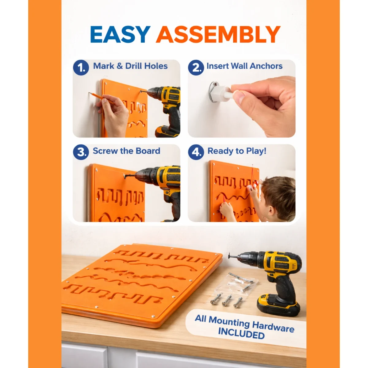 Wall Toy Orange Ball Game Zigzag Line Non-Toxic Gaming Toy - Image 2