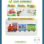 Elegant Creativity Wall Toy Train with Motor Skill Development (Set of 3) - Image 2